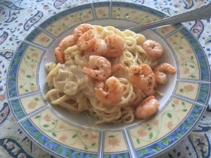 Cytrynowe spaghetti z krewetkami